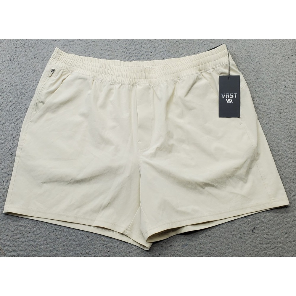VRST Golf Shorts Mens XL Tan Performance Stretch Quick Dry Elastic Waist UPF 50+